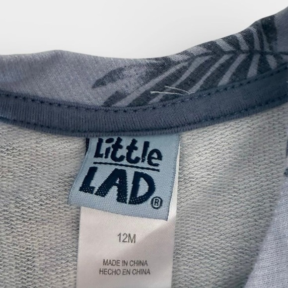 Little Lad Baby Boys Size 12 M Tank Top Blue Palm Leaf Sleeveless - Picture 2 of 3